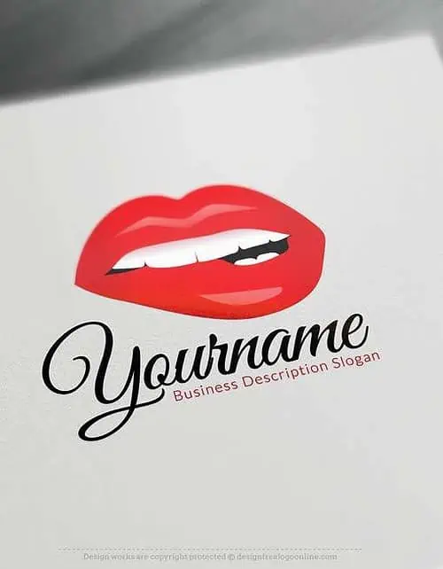 Create sexy red lips Logo Free with makeup Logo maker