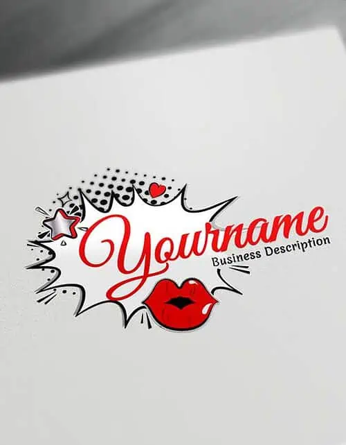 Online Retro Fashion Logo Designs Free Stylish lips Logos