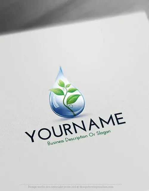 Create a Drop Logo Free - Online Eco Leaf Logo Template