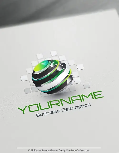 Design Free 3D Globe Spiral online Logo Template