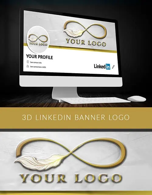 3D LinkedIn Banner Logo Maker
