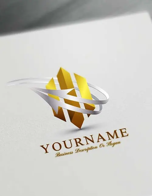 3D Logo Maker Online Abstract Arrow Logo template
