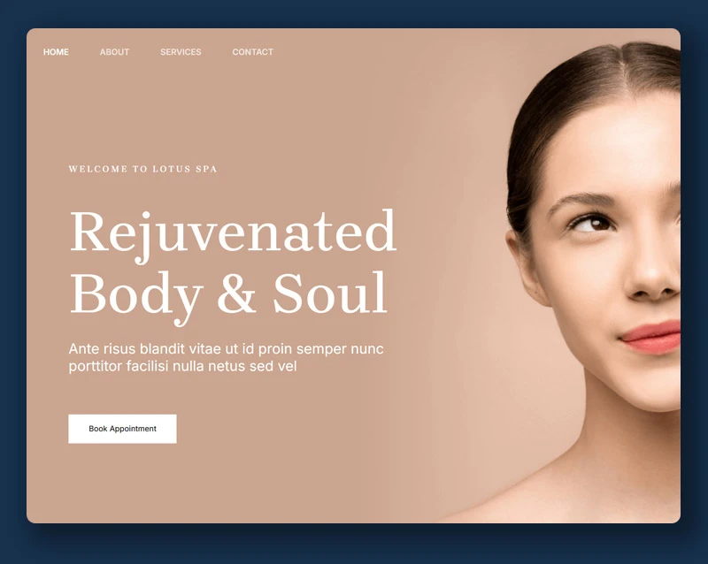 Custom Website + Hosting 22 Beauty Spa Salon