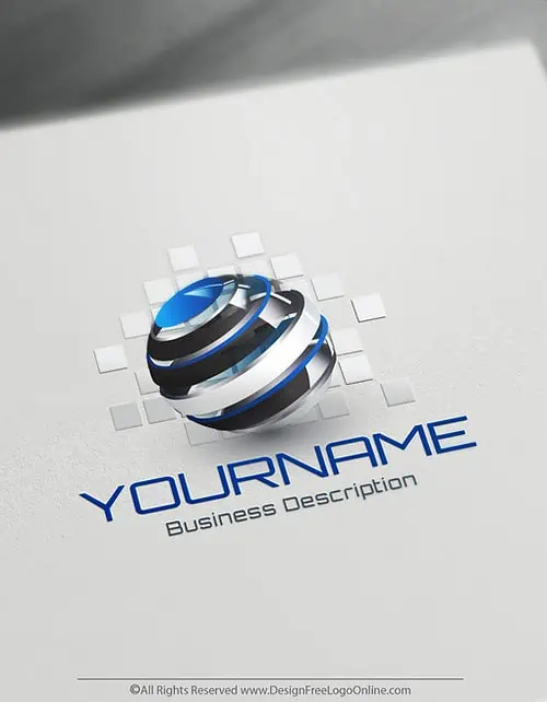 Design Free 3D Globe Spiral online Logo Template