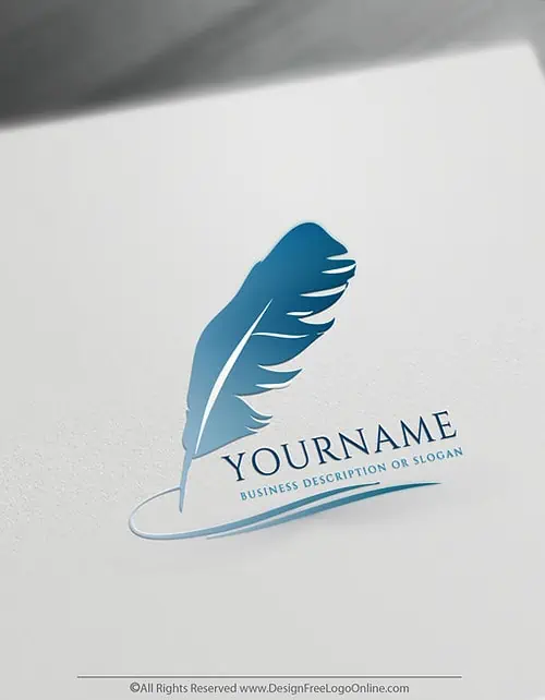 Quill blue writer logo maker