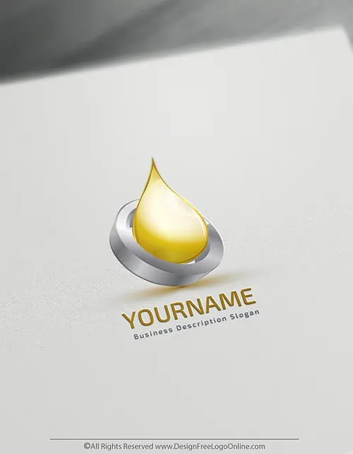 3D Gold Drop Logo Template - Design Free 3D Oil Logos CBD OILS