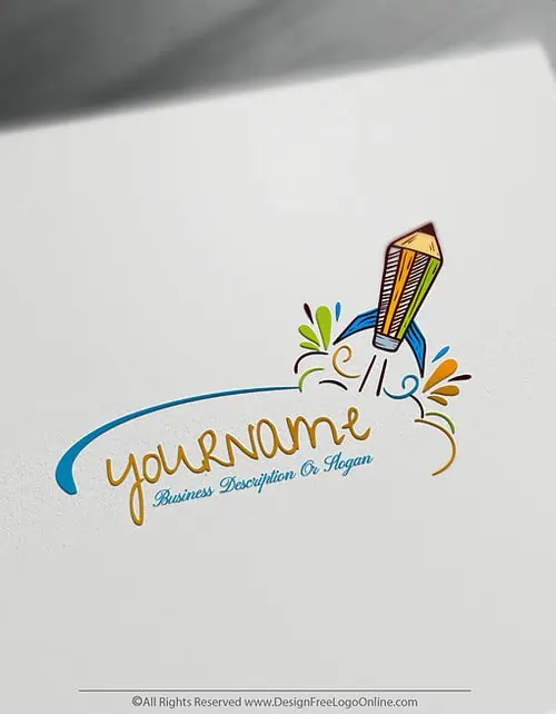 Create Free Pencil Logo with Online education Logo Creator.