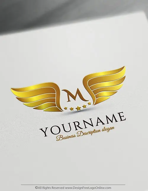 Create Gold wings Logo design with our Free Logo Maker.