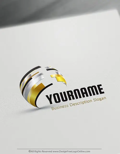 Golden Abstract 3D Logo Maker