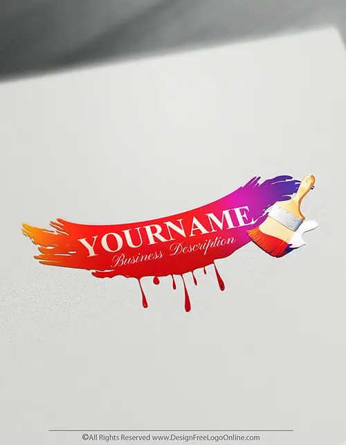 Colorful Red Paintbrush Logo Maker