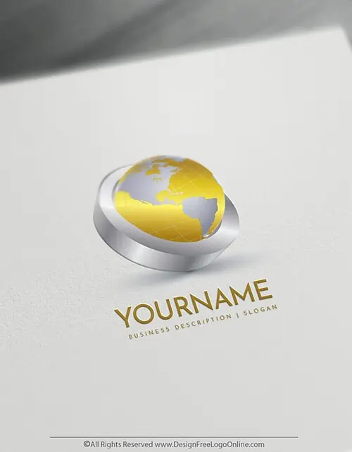Design Free 3D Logo Online - 3D GOLD Globe Logo Templates