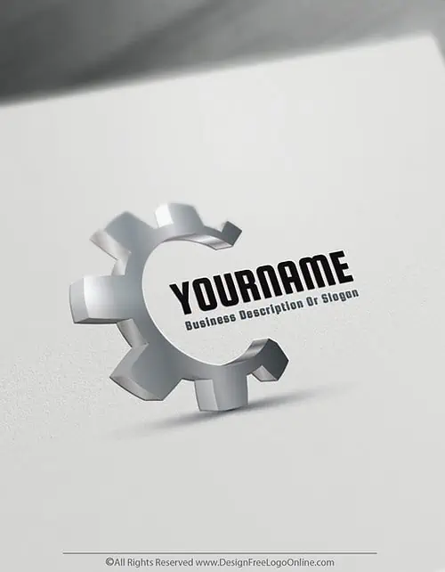 Metal 3D Gear Industry Logo maker online
