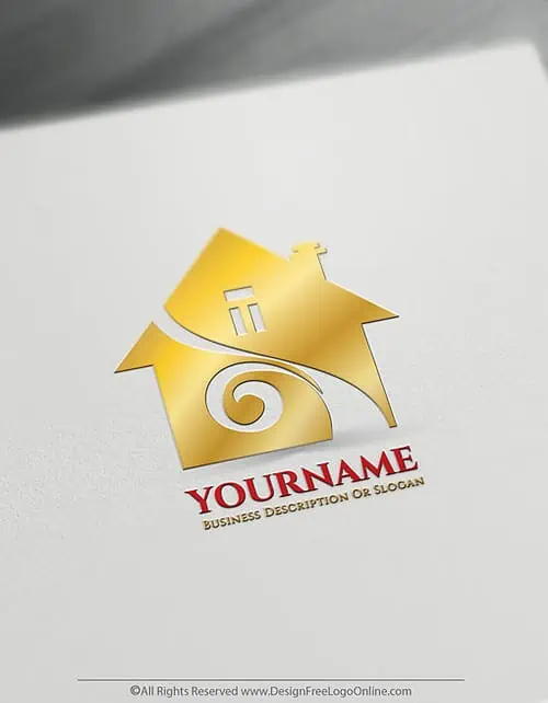 Design a gold House logo template using free Real Estate logo maker