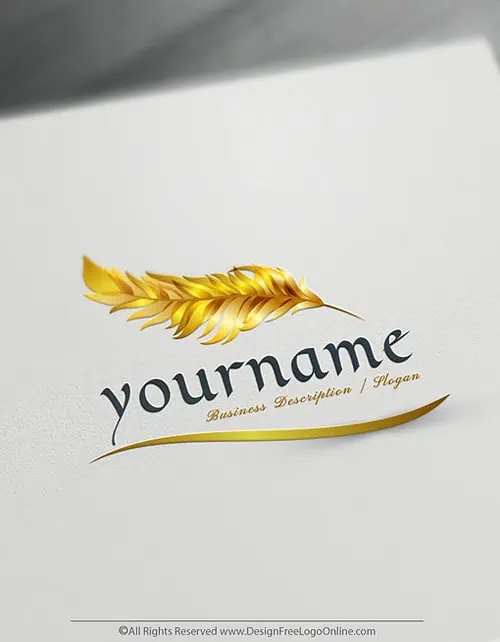 Create a feather pen Logo design Free with our online Quill Logo Maker.