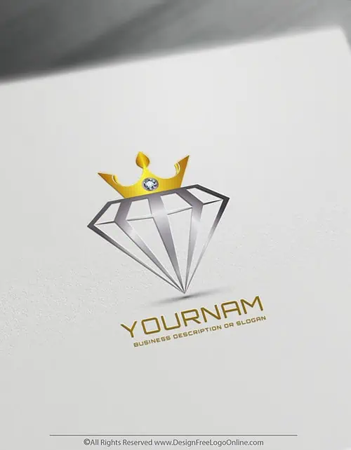 Golden Crown On Diamond jewelry logo