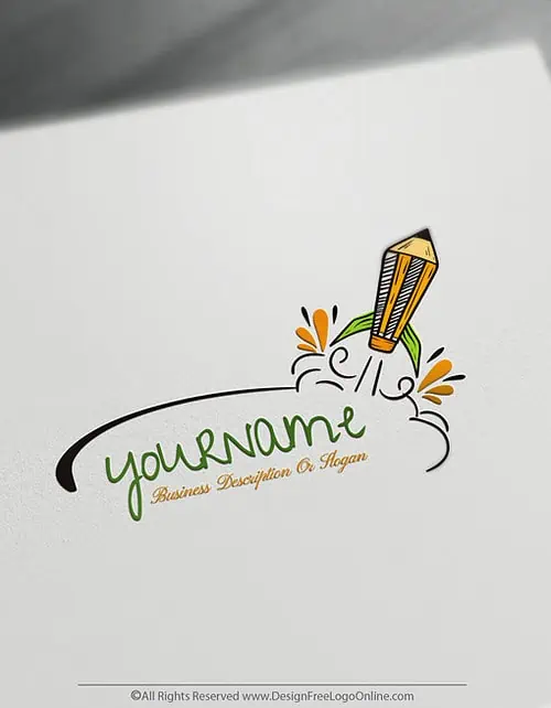 Create Free Pencil Logo with Online education Logo Creator.