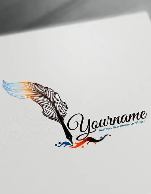 Fountain Pen Logo Design Maker – Free feather pen Logo Maker Online