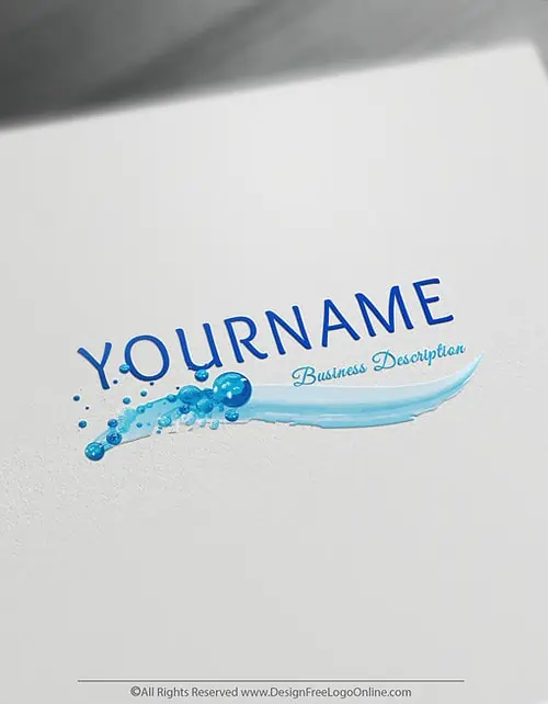 Free Logo maker - hand-drawn Bubbles Water logo template