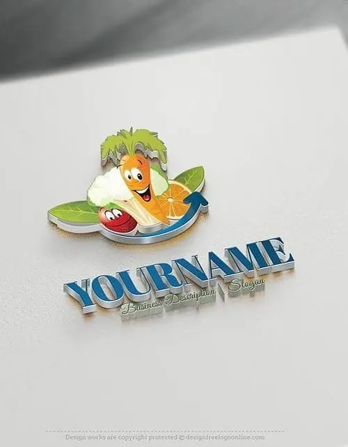 Create Your Own Logos with Fruits Vegetables Logo Template.