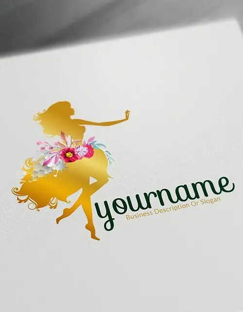 Gold Flower girl brand Logo design