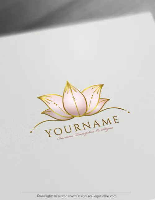 Create Flower Logo For Free – Hand-Drawn Lotus Logo Template