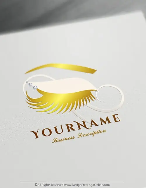 Create Golden Eyelashes Logos