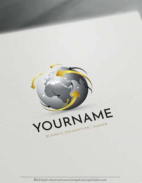 Golden 3D Globe Logo