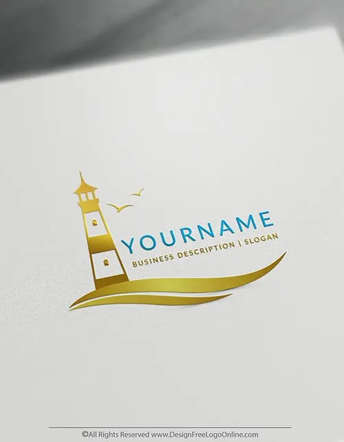 golden lighthouse Logos