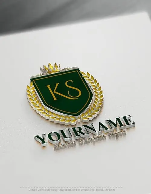 royal green Luxurious Logo maker with crown