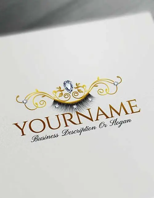 sexy eyelash Logo Free makeup Logo maker