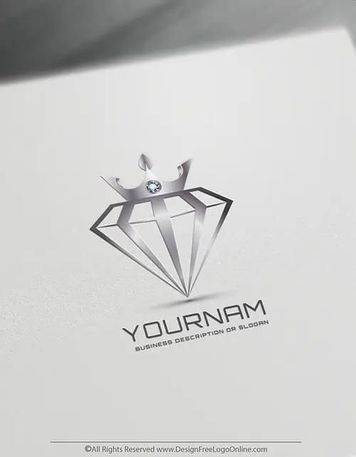 Use the free online logo maker and download your jewelry Crown On Diamond logo