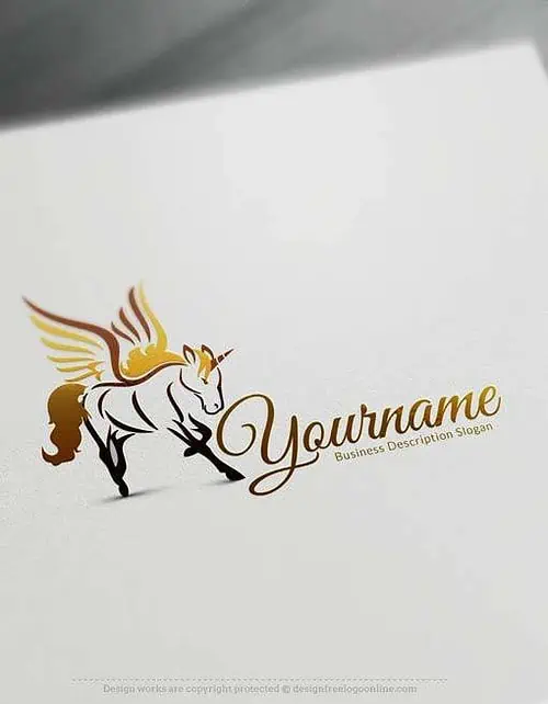 Free Gold Unicorn Logo Templates